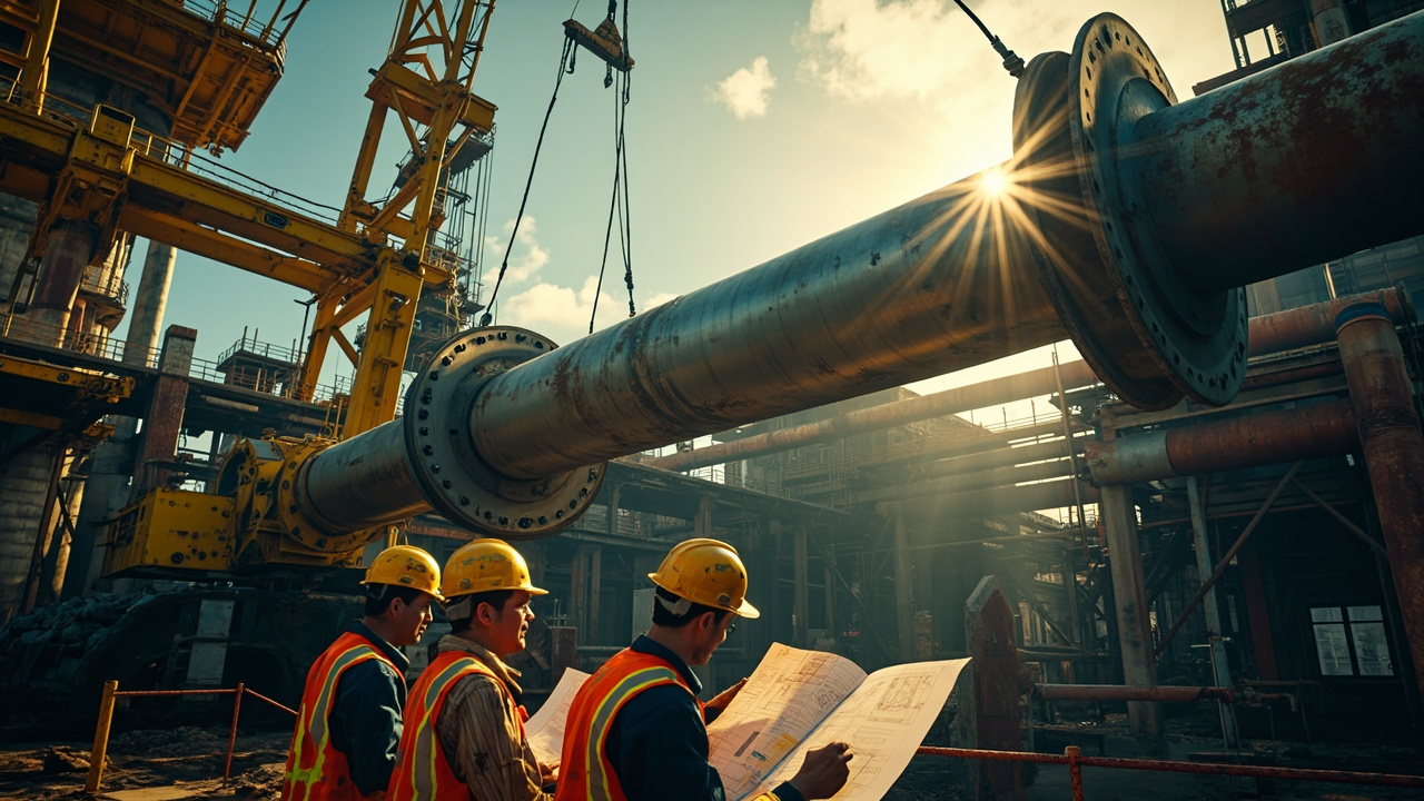 Desalineación en montaje industrial - grúa y cañerías